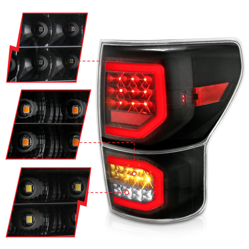 ANZO LED Plank Style Tail Lights, Black Housing, Clear Lens - 2007-2013 Toyota Tundra - ANZO part 311336 view 3