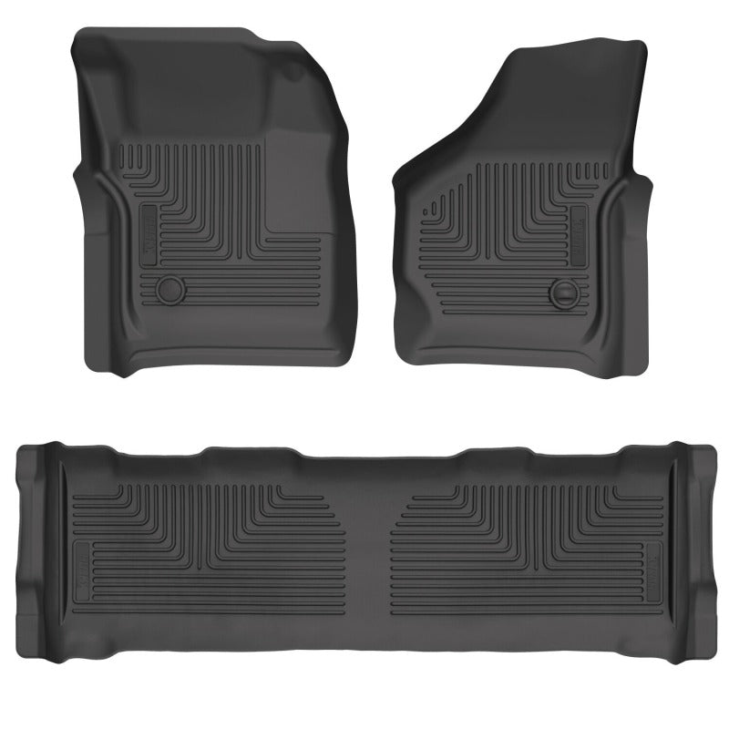 Husky Liners WeatherBeater Floor Liners - 99-07 Ford F-250/F-350 SD Crew Cab WeatherBeater Front & 2nd Row Floor Liners - Black