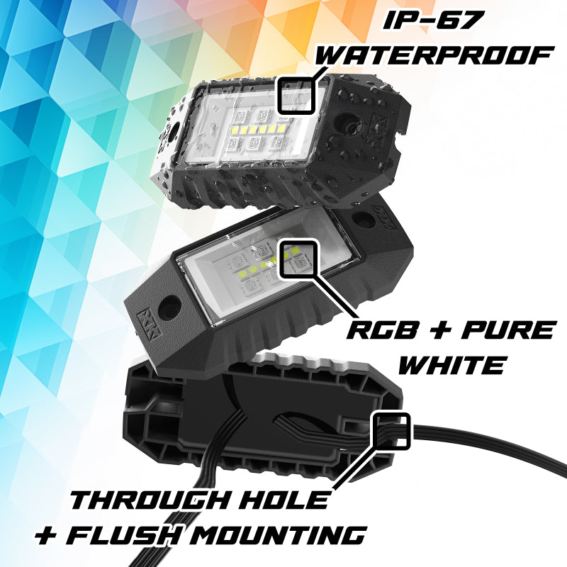 XKGLOW RGBW 8pc Addressable LED Rock Light Kit - MX-ROCK-ADV - view 2