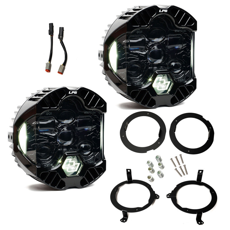 Baja Designs SAE & DOT Road-Legal LED Light Kits - Jeep Wrangler & Gladiator - 18-25 Jeep Wrangler JL / 20-25 Gladiator JT DOT LP6 LED Headlight Kit - Clear/White (part 448309)
