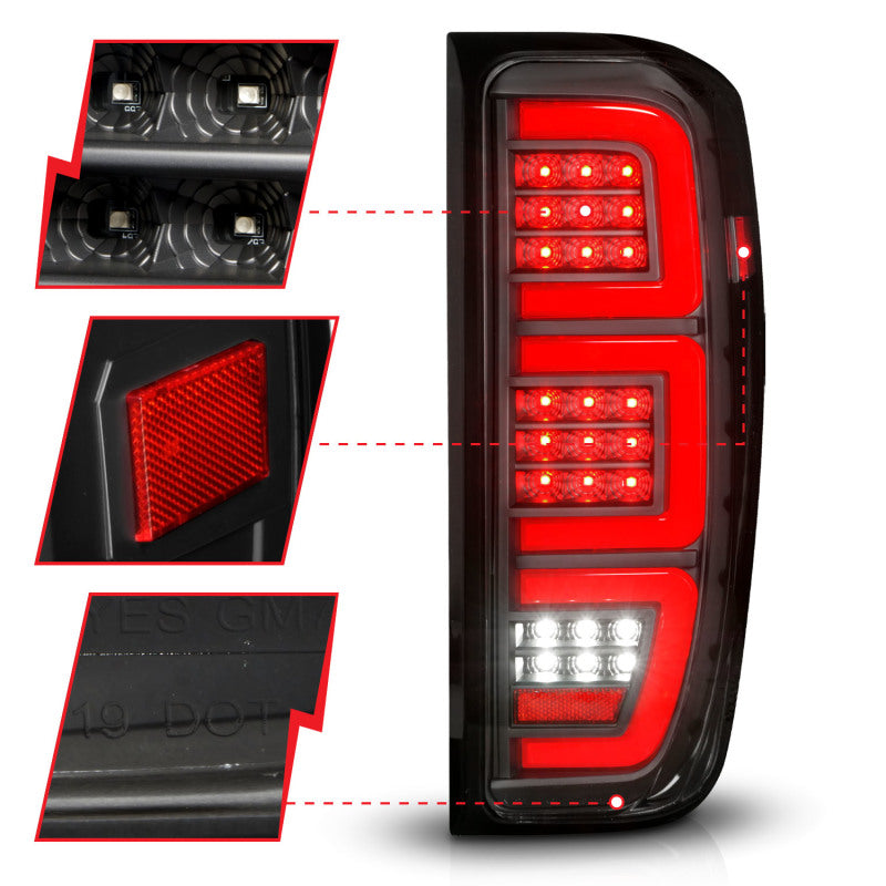 ANZO Full LED Sequential Tail Lights w/ Initiation Lighting, Black Housing, Clear Lens - 2019-2024 GMC Sierra 1500, 2020-2025 GMC Sierra 2500HD/3500HD (Halogen models only) - ANZO part 311457 view 3