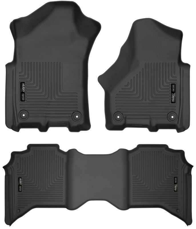 Husky Liners WeatherBeater Floor Liners - 19-21 Ram 2500/3500 Crew Cab Weatherbeater Black Front & 2nd Seat Floor Liners