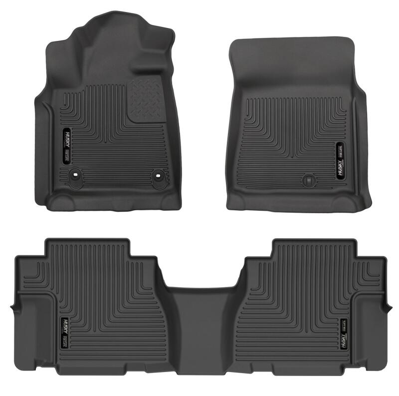 Husky Liners WeatherBeater Floor Liners - Toyota & Lexus - 12-22 Toyota Sequoia Weatherbeater Front & 2nd Seat Floor Liners - Black (part 95101)