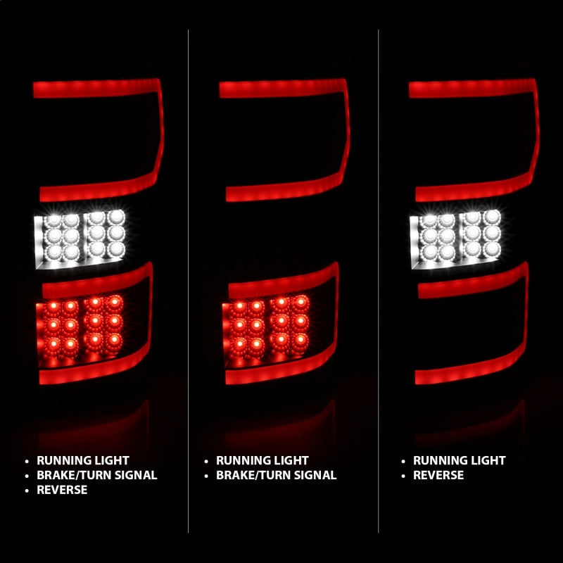 ANZO Full LED Light Bar Tail Lights, Black - 2018-2020 Ford F-150 - ANZO part 321338 view 3