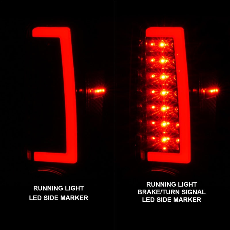 ANZO LED C-Bar Tail Lights, Black - 2004-2012 Chevy Colorado, 2004-2012 GMC Canyon - ANZO part 311382 view 4