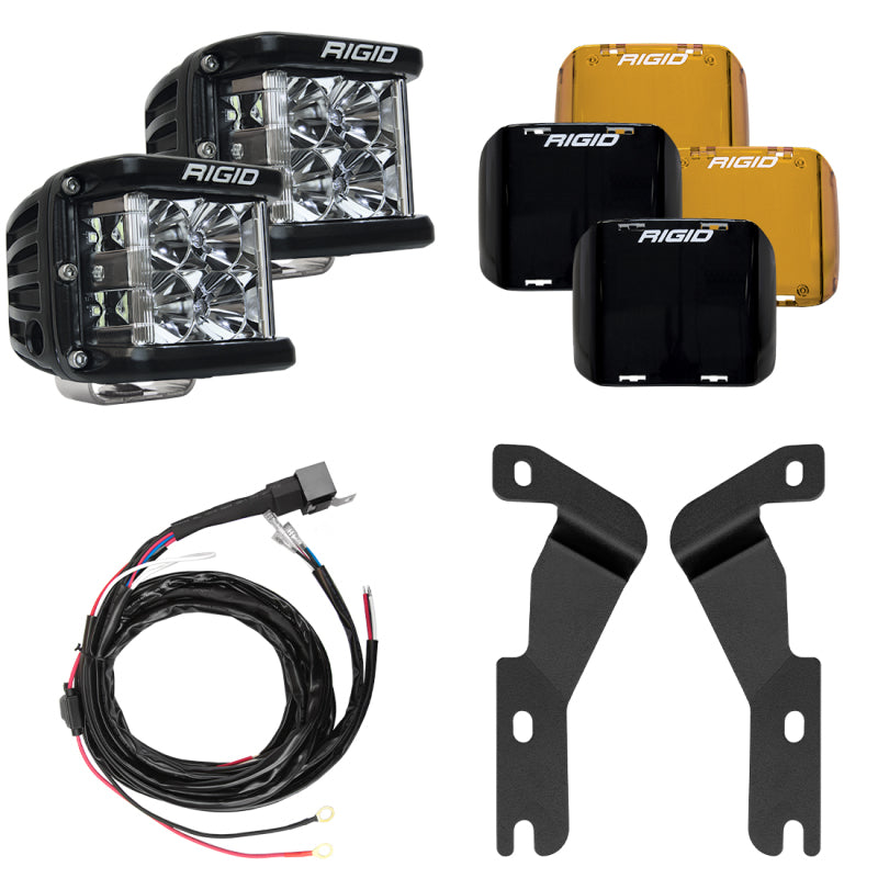 Rigid Industries 2016-2020 Toyota Tacoma A-Pillar Light Kit w/ D-SS PRO Flood (part 46707)