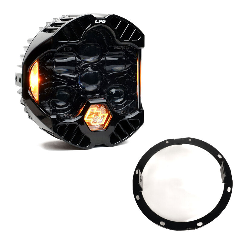 Baja Designs SAE & DOT Road-Legal LED Light Kits - Motorcycle & Dual Sport - 14-23 Harley-Davidson Street Glide (Single Light) DOT LP6 LED DRL Headlight Kit - Amber (part 448115)