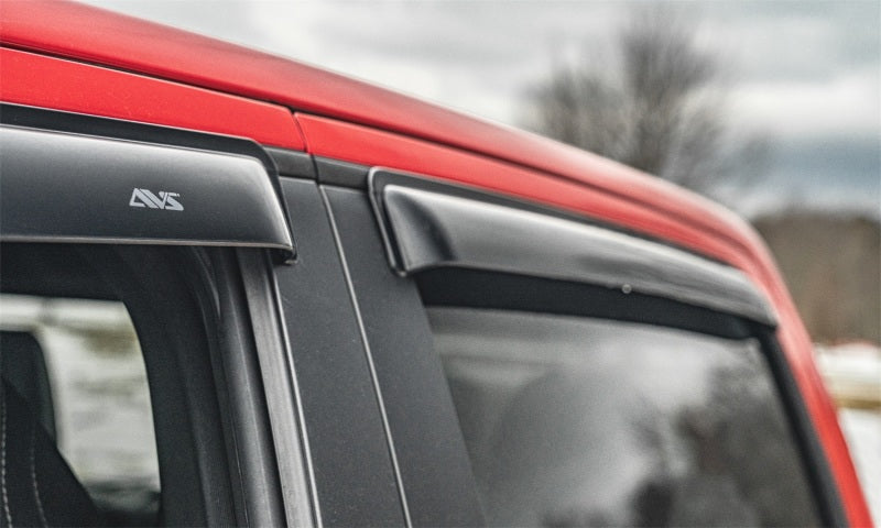 AVS Ventvisor Outside Mount 4pc for 2019 Chevy Silverado 1500 Crew Cab Pickup - Smoke - view 3