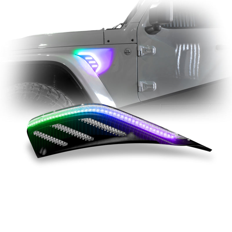XKGLOW XKmax Jeep Air Vent Light RGB+ Amber Turn & Running App Cntl - MX-VENT-RGB-KIT