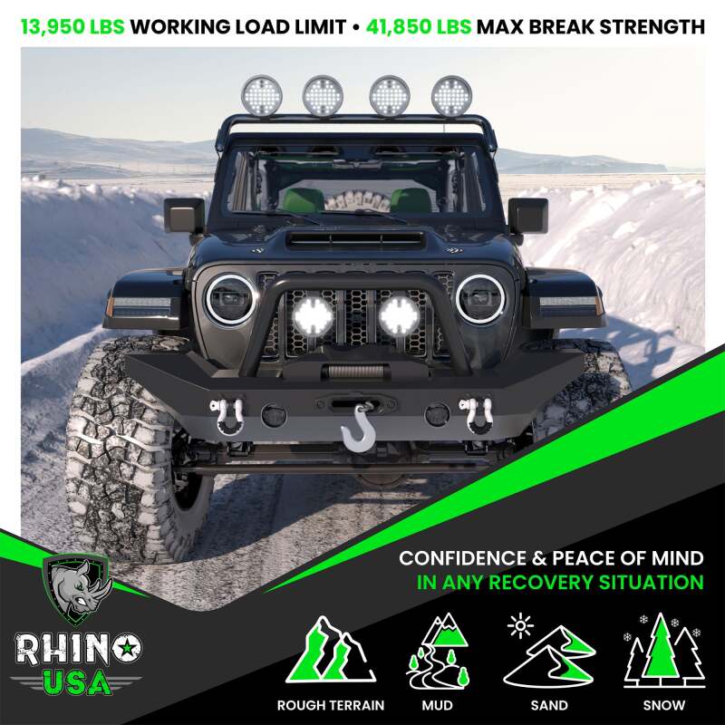 Rhino USA 3/4In D-Ring Shackle Set (2-Pack)(Green) - RNO-GRN-SHACKLES - view 7