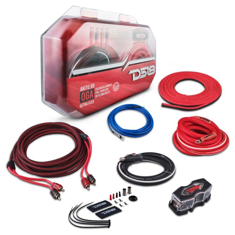 DS18 0-Gauge Amplifier Installation Kit - Advance - Red - AKIT0.RD