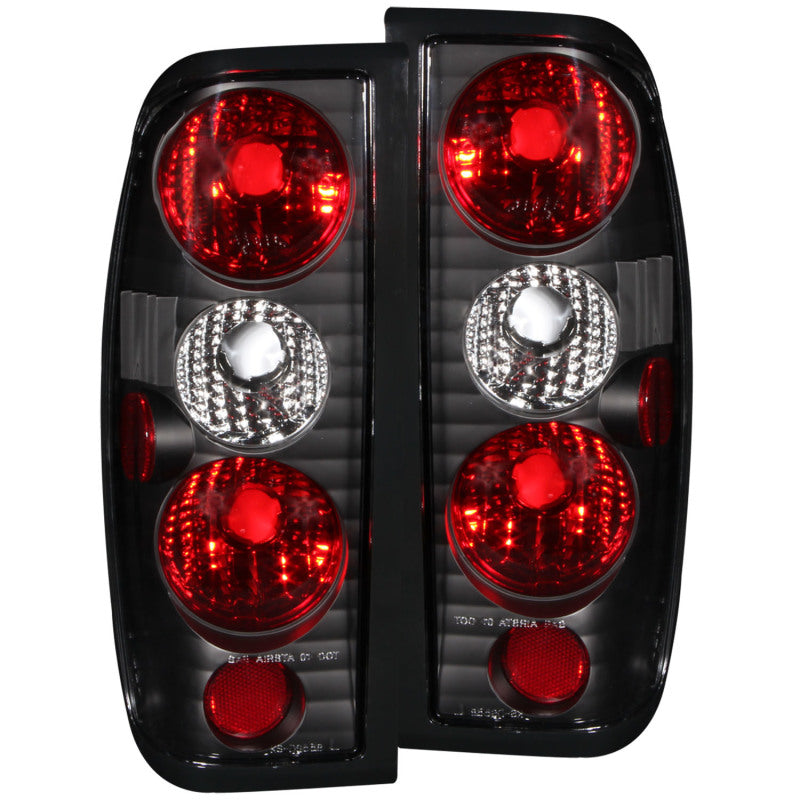 ANZO Euro Tail Lights, Black - 1998-2004 Nissan Frontier - ANZO part 211115