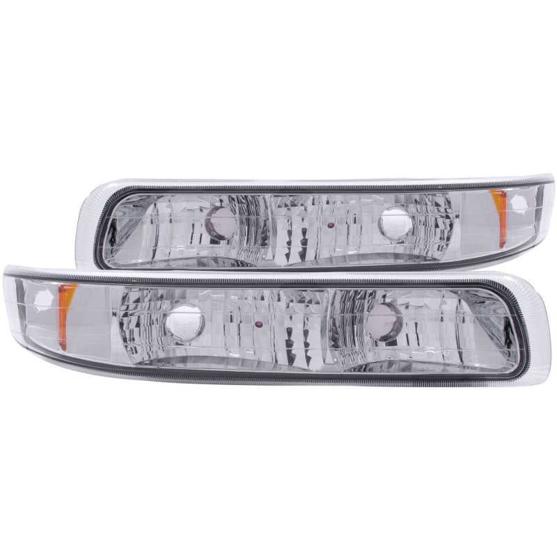 ANZO Euro Parking/Signal Lights, Chrome, Amber Reflector - 1999-2002 Chevy Silverado 1500/2500, 2001-2002 Chevy Silverado 3500, 2000-2006 Chevy Suburban & Tahoe - ANZO part 511064