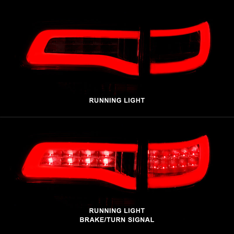 ANZO LED Tail Lights, Red/Clear Lens, Black Trim - 2014-2022 Jeep Grand Cherokee - ANZO part 311268 view 2