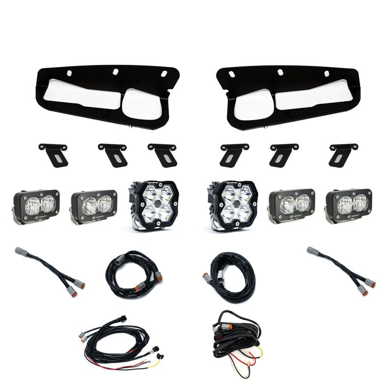 Baja Designs LED Light Kits - Ford Bronco - 21-25 Ford Bronco Squadron 2.0 (Spot) / S2 Sport D/C & W/C FPK Steel Bumper - Clear (part 440086)