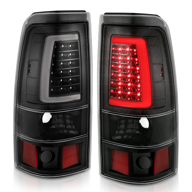 ANZO LED C-Bar Tail Lights, Black Housing, Clear Lens - 1999-2002 Chevy Silverado 1500/2500, 2001-2003 Chevy Silverado 3500, 1999-2006 GMC Sierra 1500/2500 - ANZO part 311330 view 5