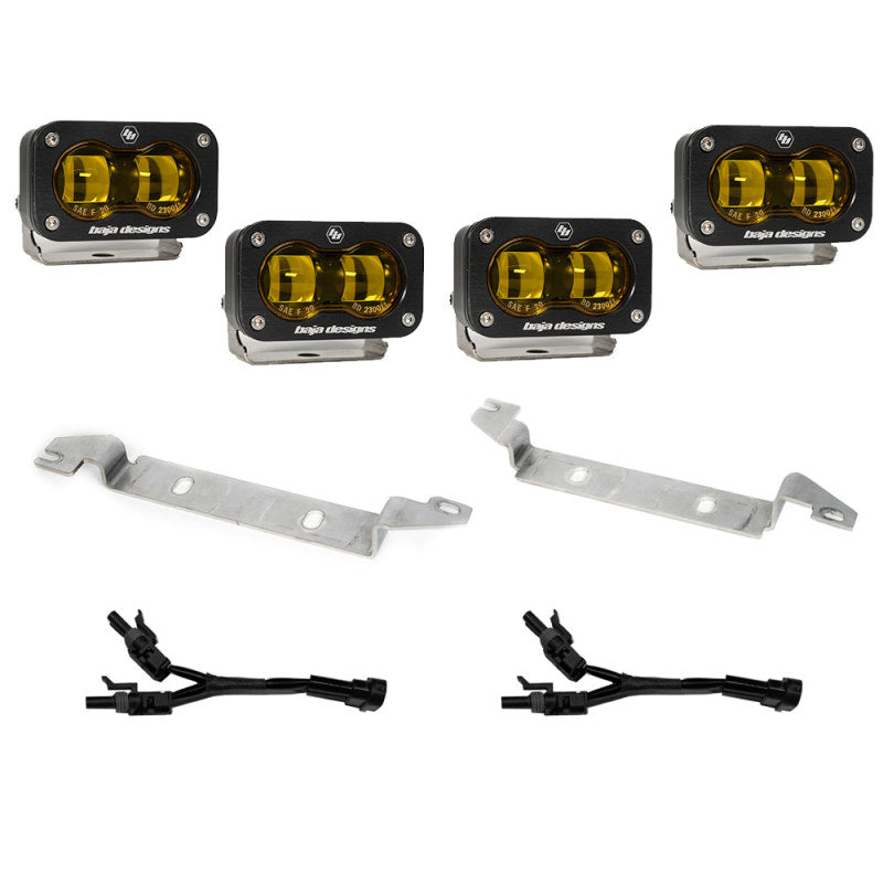 Baja Designs SAE & DOT Road-Legal LED Light Kits - Toyota - 2022+ Toyota Tundra S2 SAE OEM Fog Light Replacement Kit - Amber (part 448167)