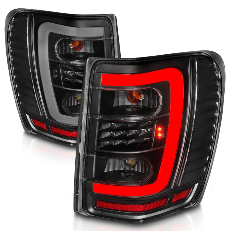 ANZO LED Light Bar Tail Lights, Black Housing, Clear Lens - 1999-2004 Jeep Grand Cherokee - ANZO part 311394 view 6