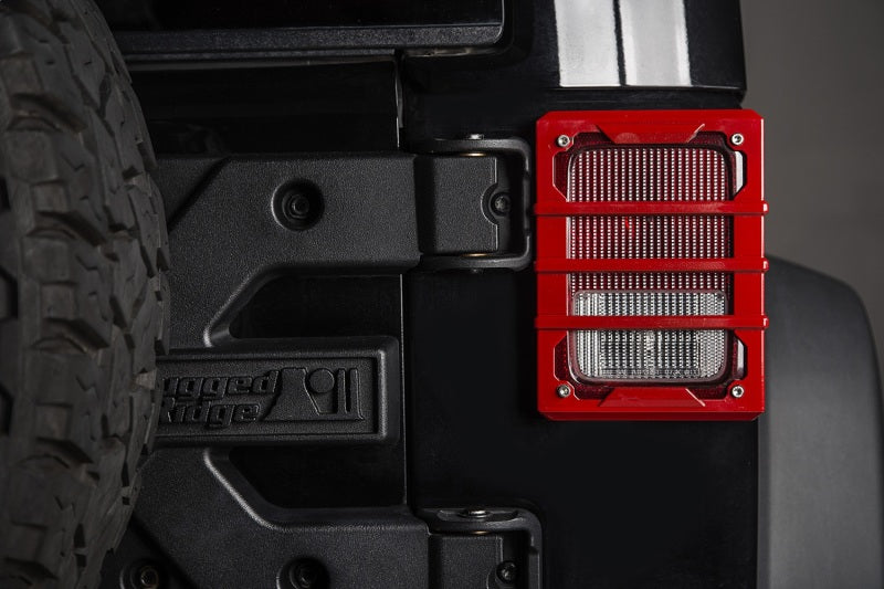 Rugged Ridge Red Elite Tail Light Guards for 2007-2018 Jeep Wrangler JK - view 4