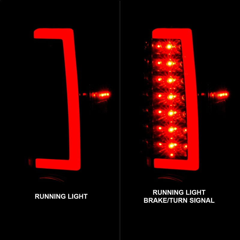 ANZO LED C-Bar Tail Lights, Black Housing, Smoke Lens - 2004-2012 Chevy Colorado, 2004-2012 GMC Canyon - ANZO part 311383 view 5