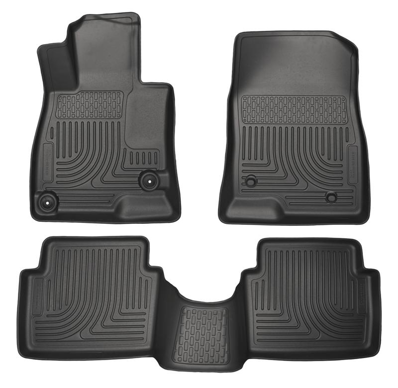 Husky Liners WeatherBeater Floor Liners - Mazda - WeatherBeater 14 Mazda 3 Hatch&Sedan Front & Second Row Black Floor Liners (part 98651)