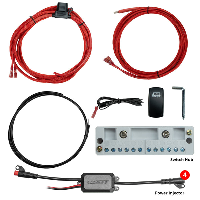 XKGLOW XKmax RGB Fiber Optic LED Interior Automotive Ambient Light Kit - 4x43in - MX-FO-ADV