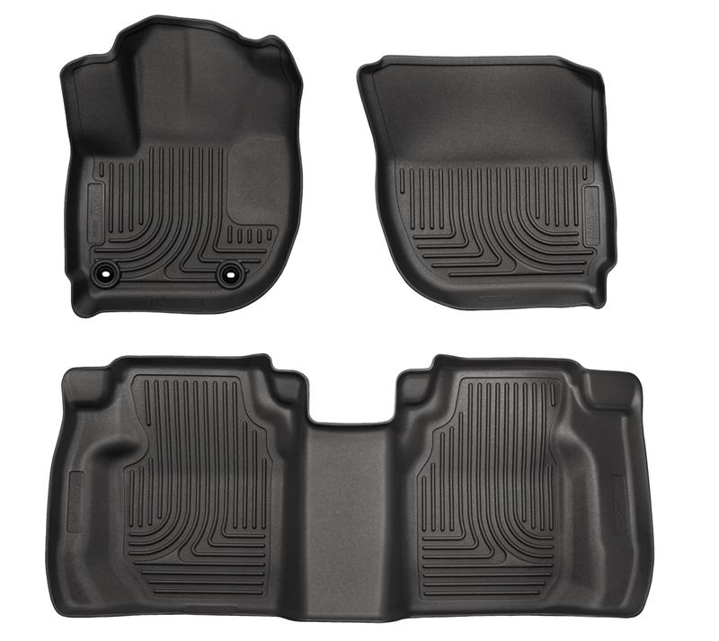 Husky Liners WeatherBeater Floor Liners - Honda & Acura - 15 Honda Fit Weatherbeater Black Front and Second Seat Floor Liners (part 99491)