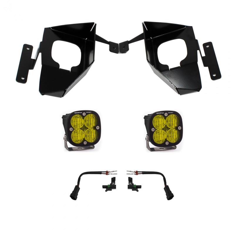 Baja Designs LED Light Kits - Chevy & GMC - 16-18 Silverado Squadron Sport Fog Pocket Kit W/C - Amber (part 447537)