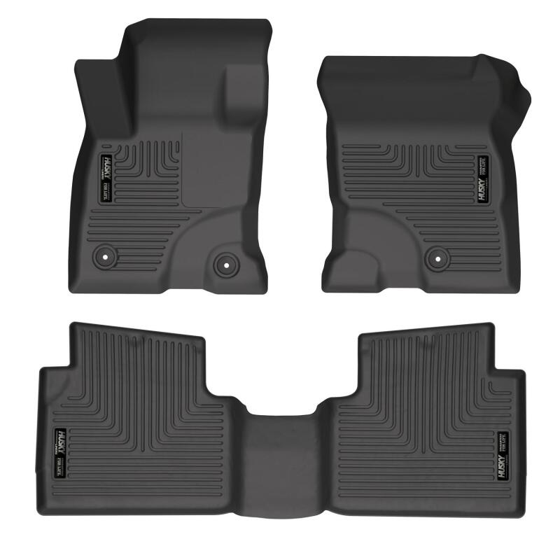 Husky Liners WeatherBeater Floor Liners - Ford & Lincoln - 2022 Ford Escape Hybrid Black Front & 2nd Seat Floor Liners (part 95561)