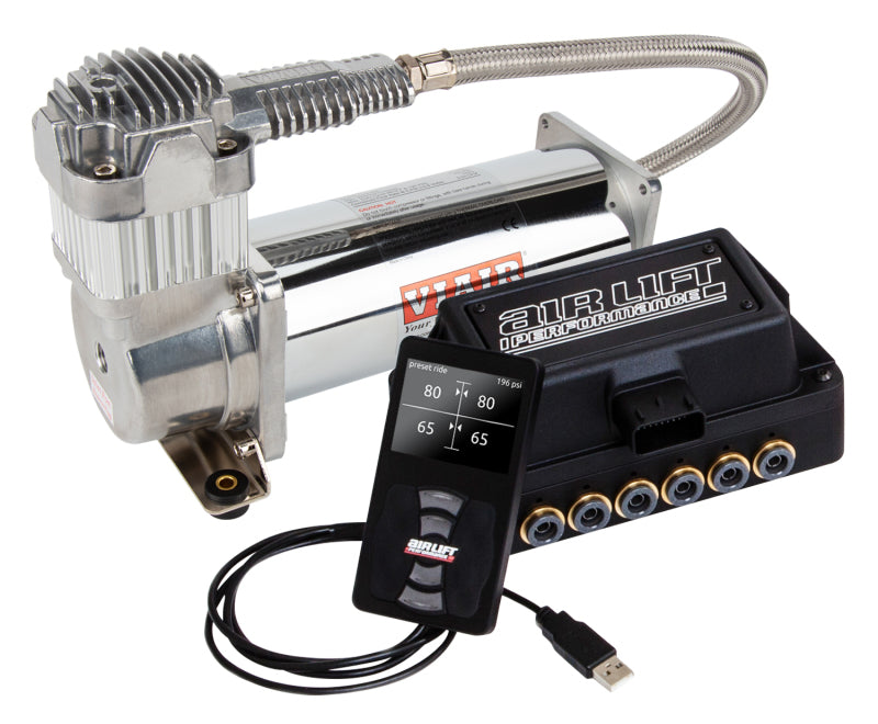 Air Lift Performance 3H Air Management System - 3/8 in. Air Line - 5 Gal Polished Tank + VIAIR 444C (part 27798)