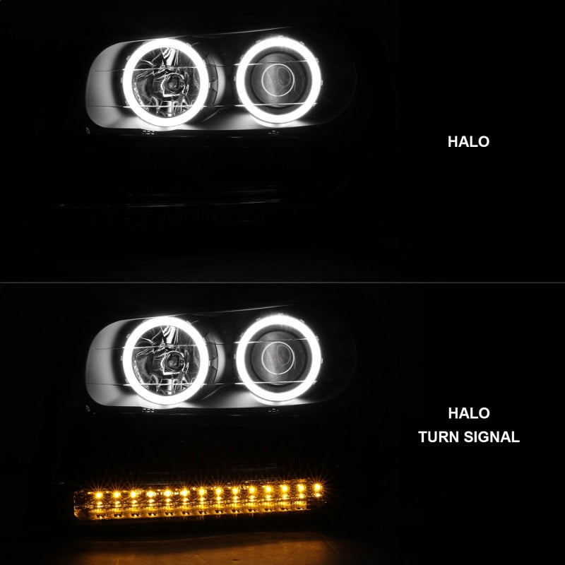 ANZO Projector RX Halo Headlights, Black - 2002-2009 Chevy Trailblazer - ANZO part 111127 view 3