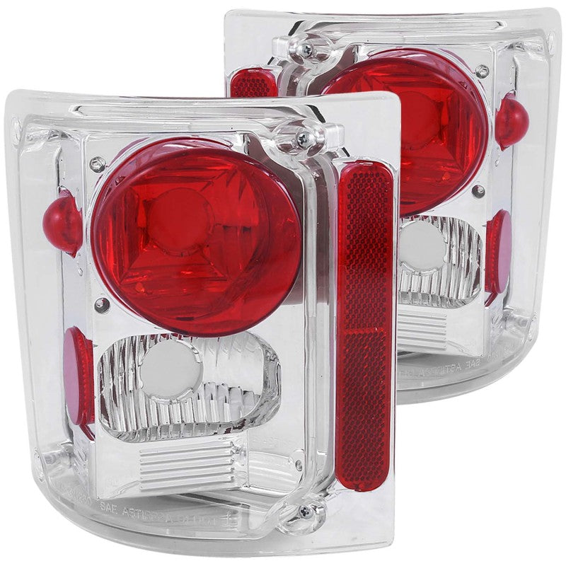 ANZO Euro Tail Lights, Chrome - 1973-1987 Chevy/GMC C/K 10/20/30, 1973-1991 Chevy Suburban & Blazer, 1973-1991 GMC Jimmy - ANZO part 211014
