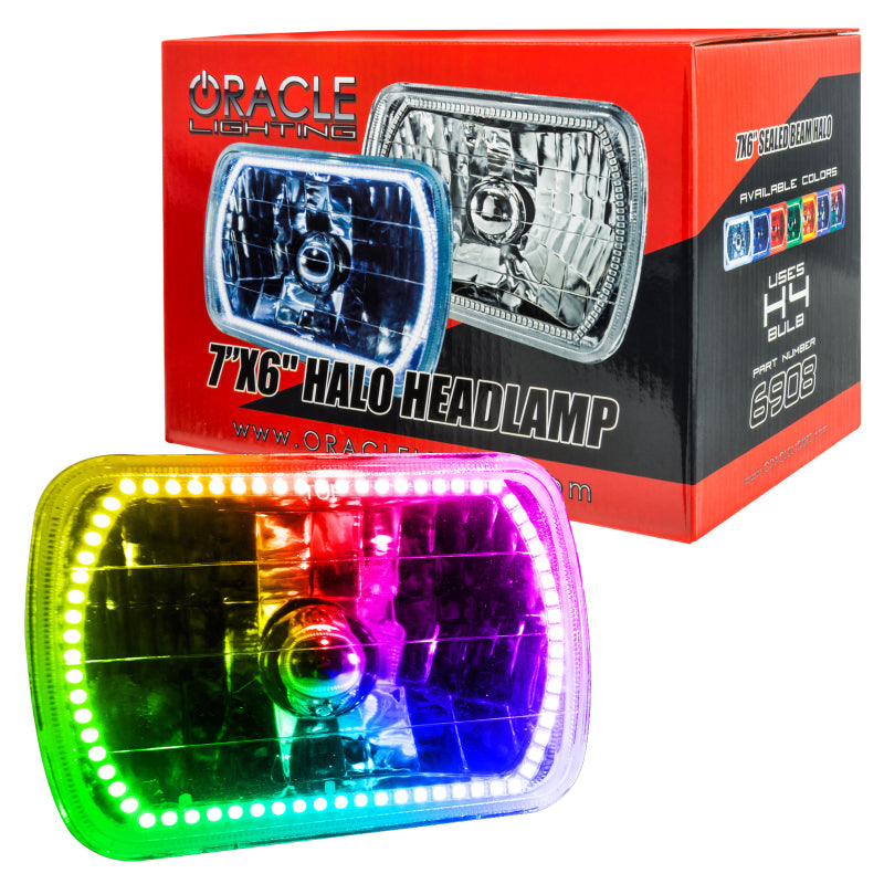 ORACLE Lighting Pre-Installed Lights 7x6 IN. Sealed Beam - ColorSHIFT Halo - 6908-333