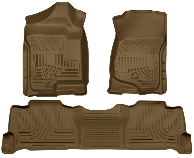 Husky Liners WeatherBeater Floor Liners - Chevy Tahoe/Suburban, GMC Yukon & Cadillac Escalade - 07-13 GM Escalade/Suburban/Yukon WeatherBeater Tan Front & 2nd Seat Floor Liners (part 98253)