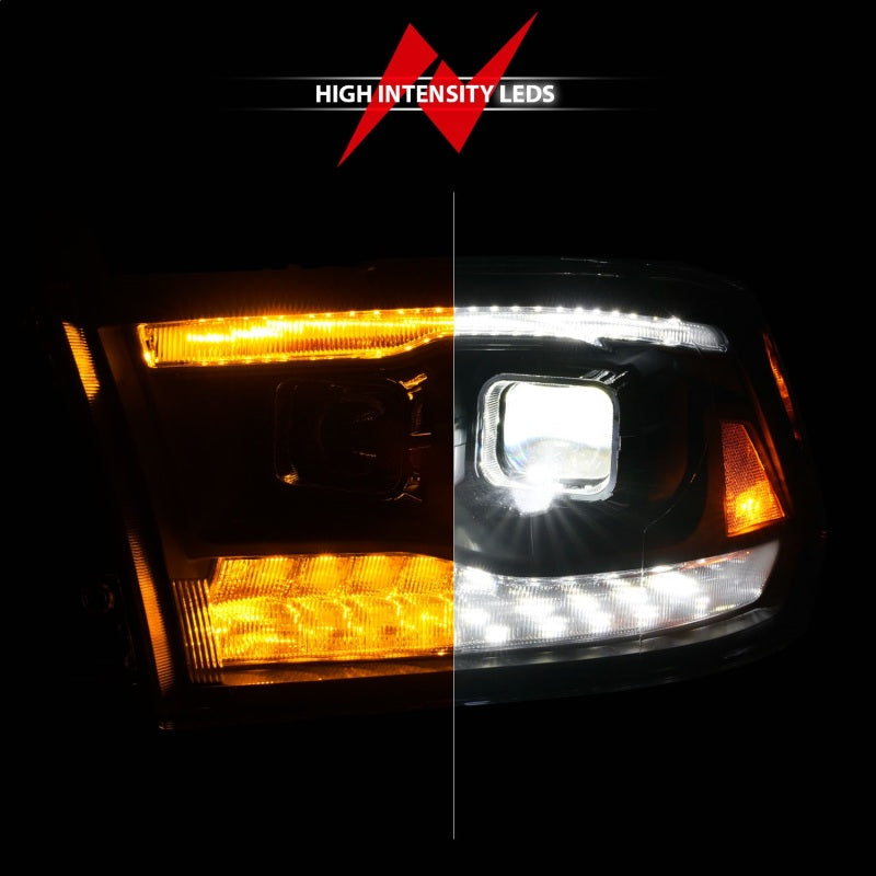 ANZO Full LED Projector Plank Style Sequential Headlights w/ Initiation Lighting, Black - 2009-2018 Ram 1500, 2010-2018 Ram 2500/3500 (For all models) - ANZO part 111595 view 6