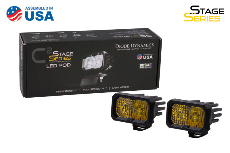Diode Dynamics Stage Series 2 In LED Pod Pro - Yellow Fog Standard ABL (Pair) - DD6407P - view 4