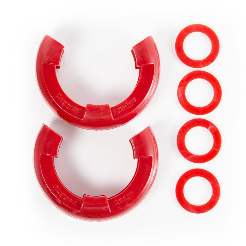 Rugged Ridge Red 7/8in D-Ring Isolator Kit | Universal Fit