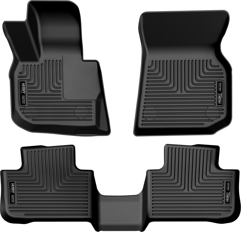 Husky Liners WeatherBeater Floor Liners - 2018-2023 BMW X3 Black Front & 2nd Seat - part 95911
