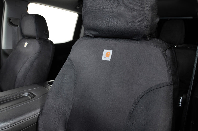 Covercraft 14 Chevrolet/GMC 1500 Carhartt Super Dux SeatSaver Custom Front Row Seat Covers - Black - SSC3437COBK - view 2