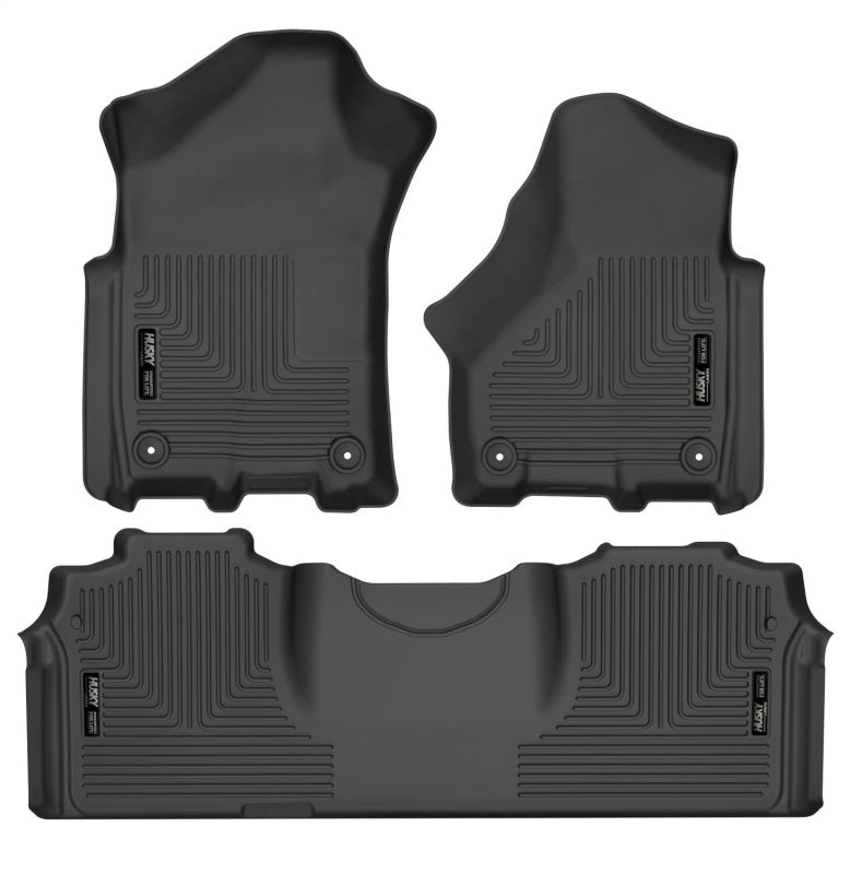 Husky Liners WeatherBeater Floor Liners - 19-21 RAM 2500/3500 Mega Cab Weatherbeater Front and 2nd Seat Floor Liners - Black