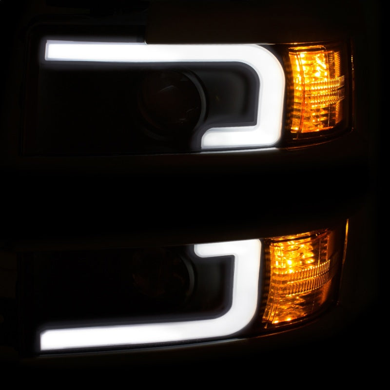 ANZO Projector Switchback Headlights, Black, Chrome Trim - 2015-2019 Chevy Silverado 2500HD/3500HD (Halogen models only) - ANZO part 111365 view 4