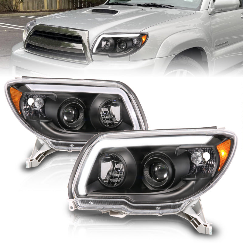 ANZO Projector Plank Style Headlights, Black - 2006-2009 Toyota 4Runner - ANZO part 111616