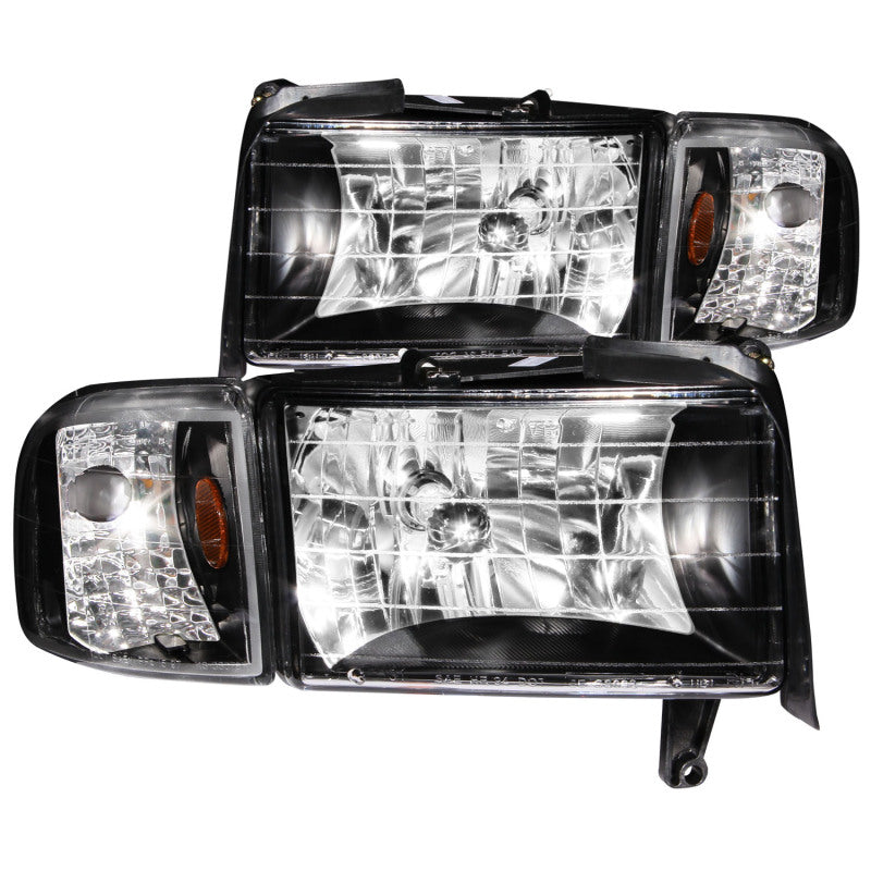 ANZO Crystal Headlights w/ Corner Lights, Black - 1994-2001 Ram 1500, 1994-2002 Ram 2500/3500 - ANZO part 111067 view 3