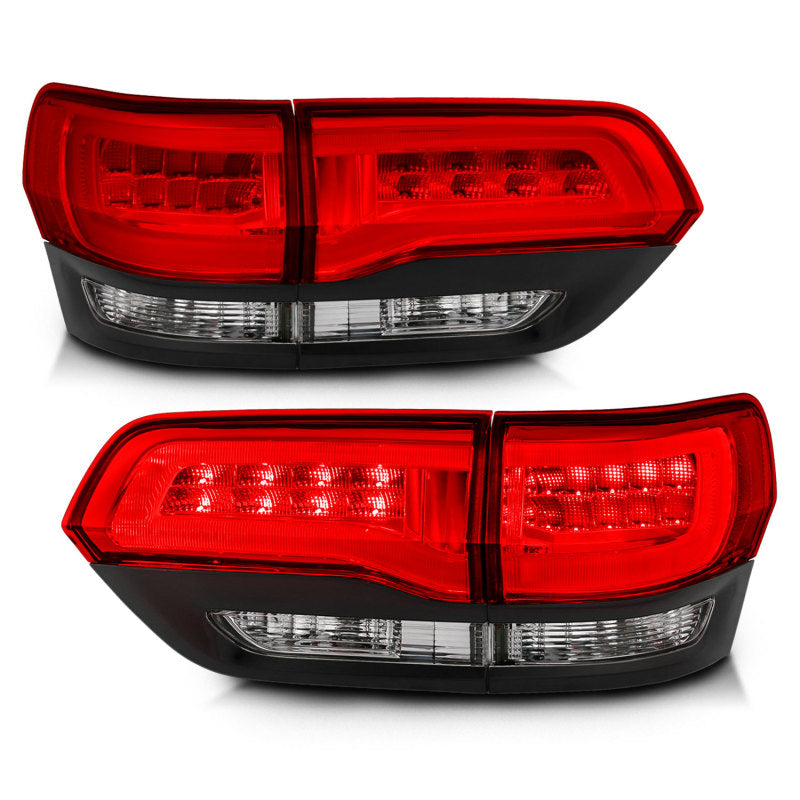 ANZO LED Tail Lights, Red/Clear Lens, Black Trim - 2014-2022 Jeep Grand Cherokee - ANZO part 311268 view 3