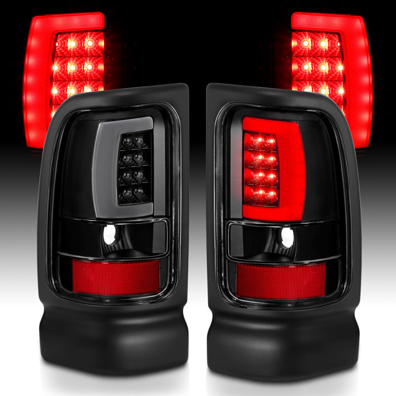 ANZO LED Plank Style Tail Lights, Black - 1994-2001 Ram 1500, 1994-2002 Ram 2500/3500 - ANZO part 311339 view 5