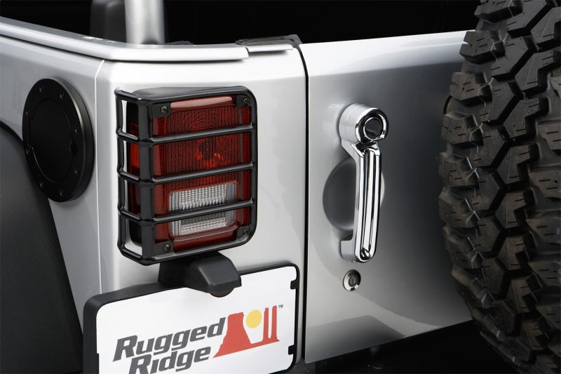 Rugged Ridge Black Tail Light Euro Guards for 2007-2018 Jeep Wrangler - view 3
