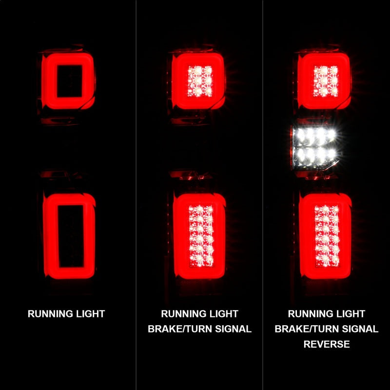 ANZO Full LED Sequential Tail Lights, Chrome Housing, Red/Clear Lens - 2019-2026 Chevy Silverado 1500, 2020-2026 Chevy Silverado 2500HD/3500HD (Factory LED models) - ANZO part 311416 view 2
