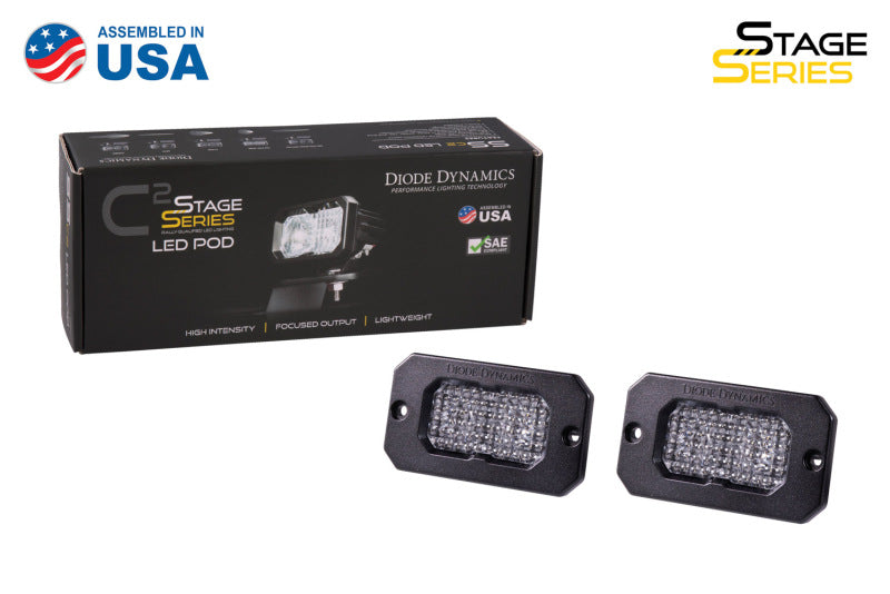 Diode Dynamics Stage Series 2 In LED Pod Sport - White Flood Flush RBL (Pair) - DD6428P - view 4