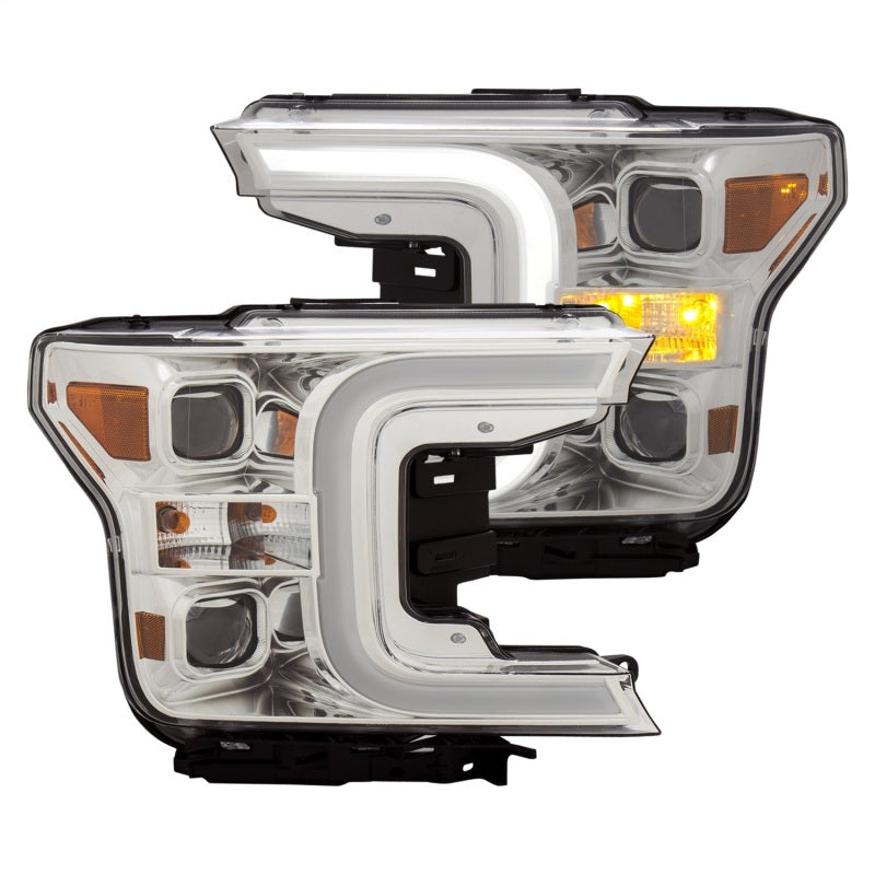 ANZO Projector Plank Style Switchback Headlights, Chrome - 2018-2019 Ford F-150 - ANZO part 111399