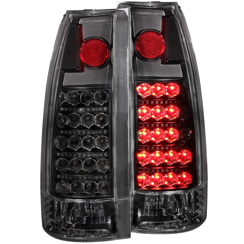 ANZO LED Tail Lights, Black - 1988-1998 Chevy/GMC C/K 1500/2500, 1988-2000 Chevy/GMC C/K 3500, 1992-1999 Chevy Suburban, 1992-1994 Chevy Blazer, 1995-1999 Chevy Tahoe, 1992-1999 GMC Yukon - ANZO part 311059